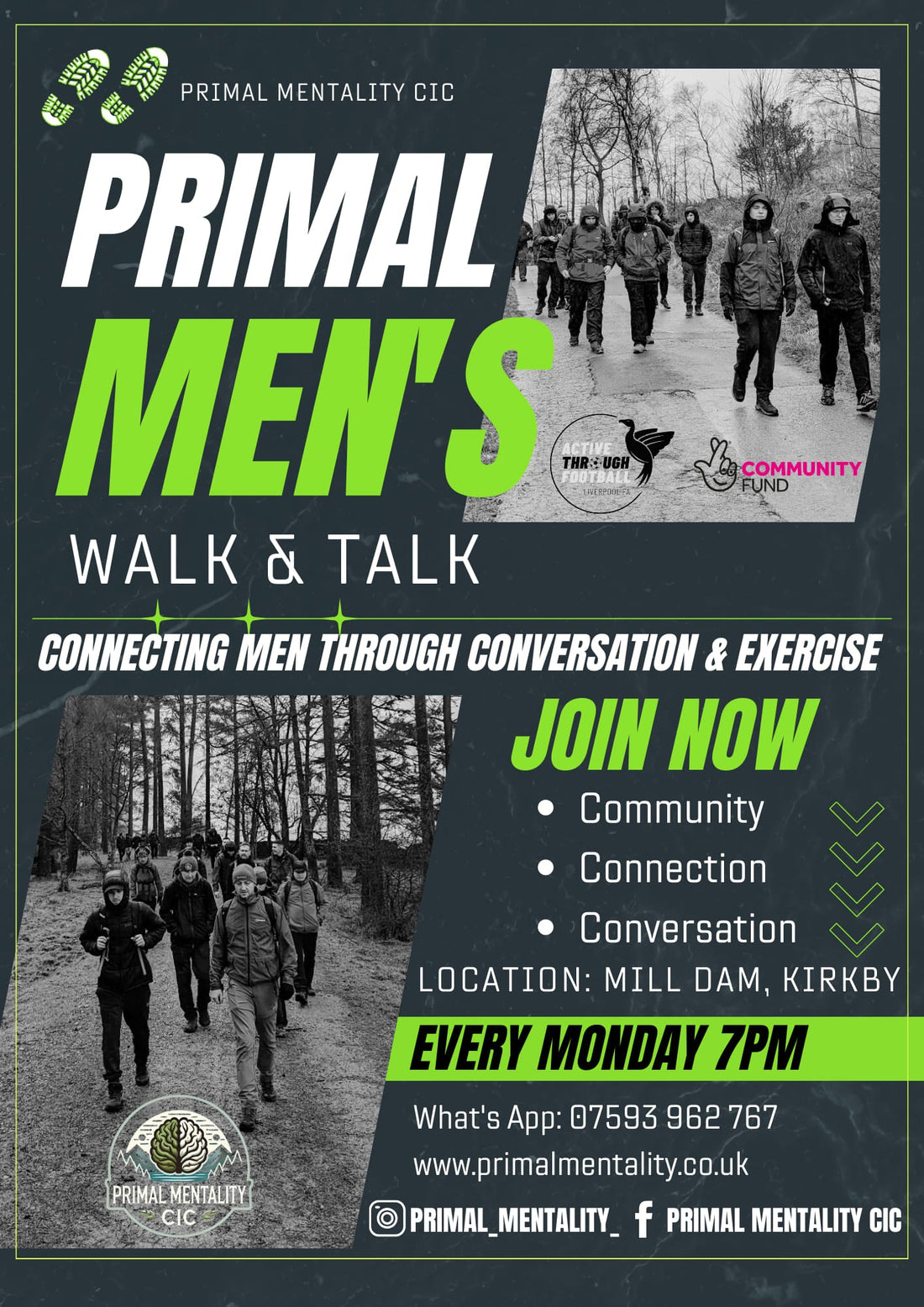 Primal Mentality CIC Launches Weekly Men's Walk & Talk in Kirkby