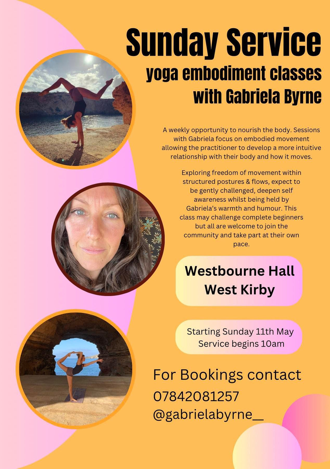 New Yoga Embodiment Class with Gabriela Byrne – Starting 11th May in West Kirby