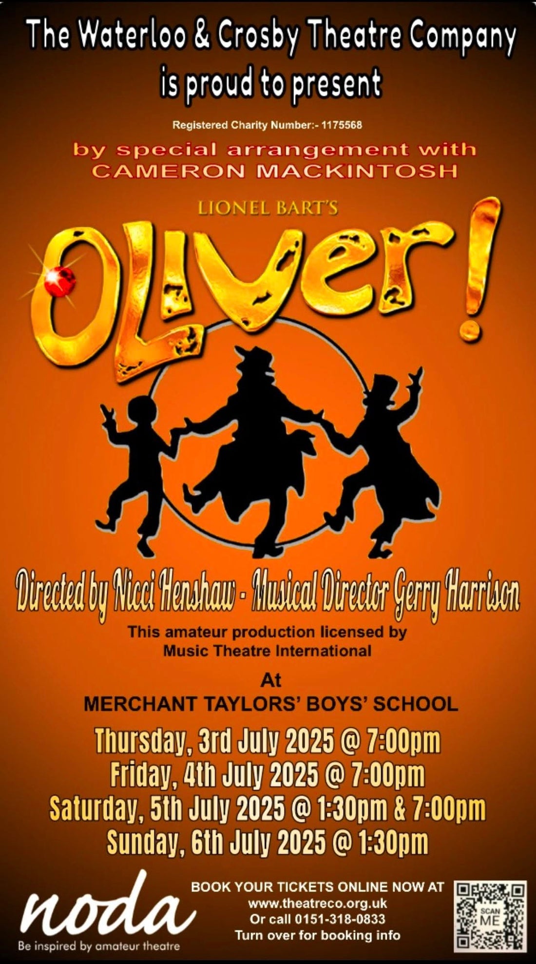 Waterloo & Crosby Theatre Company Set to Dazzle Audiences with “Oliver!” This July