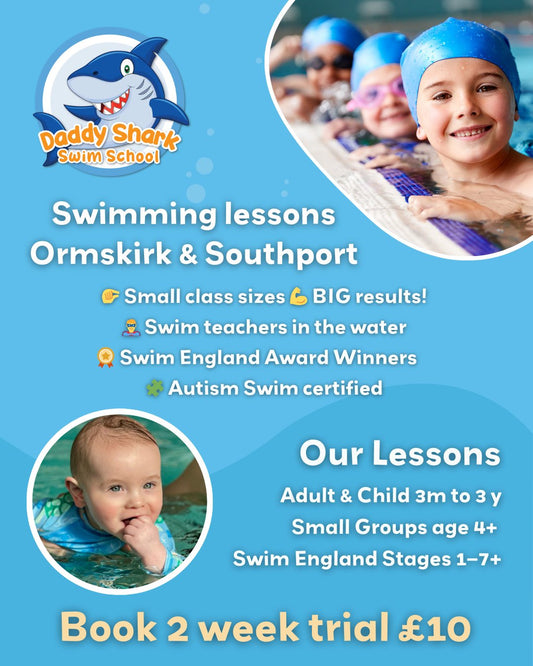 New Spaces Available at Daddy Shark Swim School – Book a 2-Week Trial for Just £10!