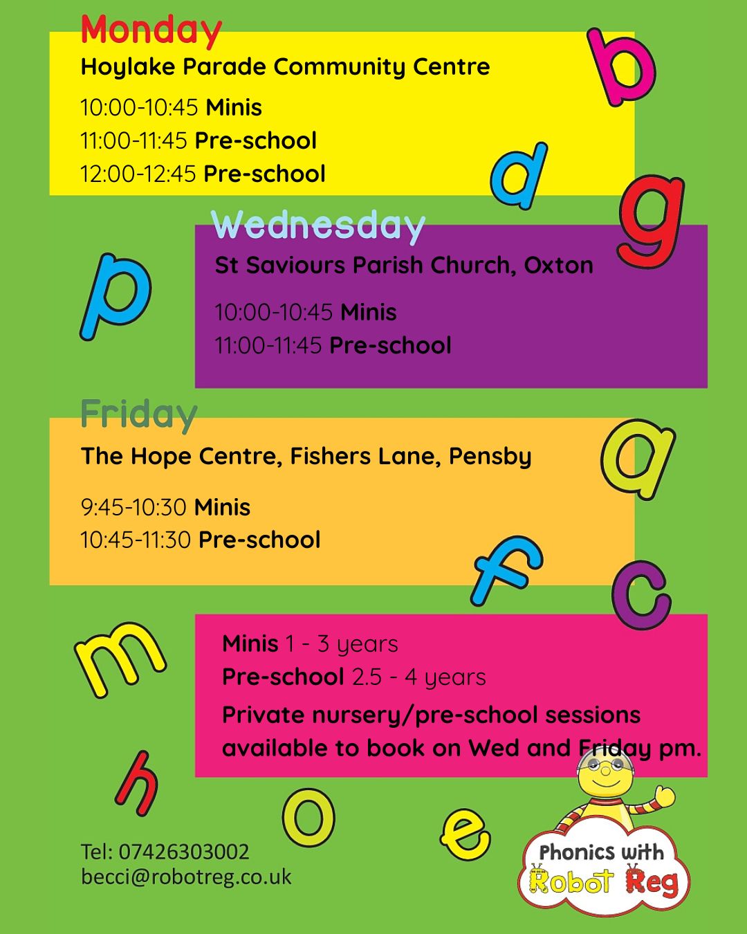 Phonics with Robot Reg Comes to Wirral – Learning Through Play with Becci!